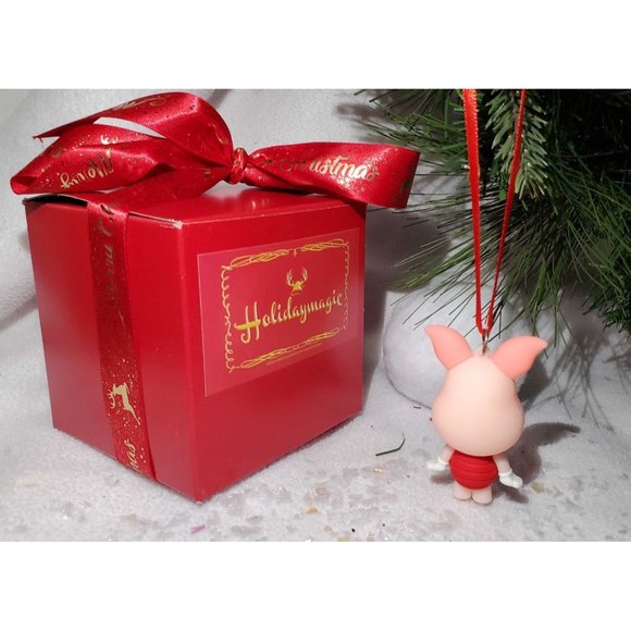 Piglet Christmas Tree Ornament - Comes in Gift Box w/ Christmas Bow - Picture 2 of 2